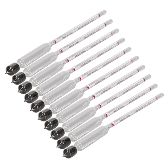 BIMZUC 10 Pcs Glass Wine Alcohol Meter Hydrometer 0-100 Degrees for Home Brewing Laboratory Testing, 12.6 in / 32 cm
