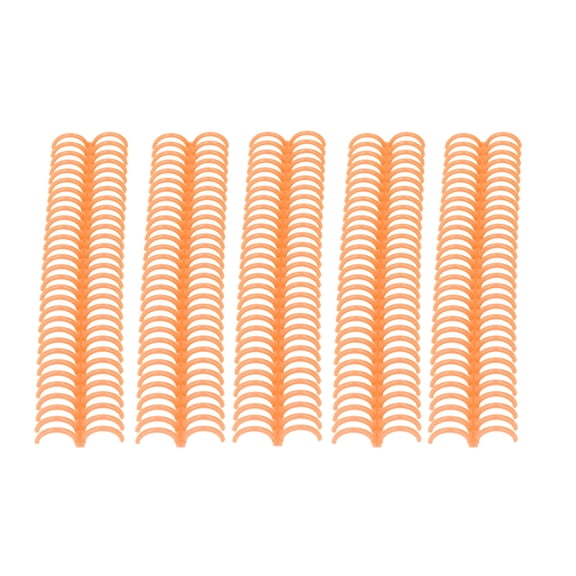BIMZUC 10 Pcs Loose Leaf Binding Spine 30 Holes 0.87 inches / 22mm Inner Diameter Wear Resistant Plastic Rings, Orange