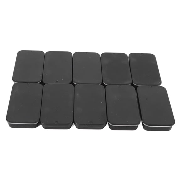 BIMZUC 10 Pcs Slide Top Metal Box Leakproof Portable Mini Sliding Metal Container for Lip Balm Candy Mints Beads, 5.12 inches / 13 cm