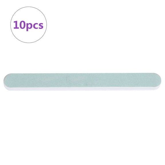 BIMZUC 10-Piece Professional Double Sided Nail File and Buffer Set, Essential Washable Emery Board Sanding Buffing Polishing Strips for Salon Quality Home Manicure Pedicure Care, Green