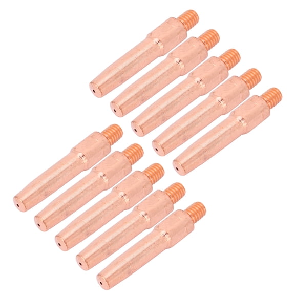 BIMZUC 10 Pieces L45 Model MIG Welding Torch Contact Tips, Premium Red Copper Conductive Nozzle for Professional Welding Machines (1.8 inches / 45 mm Length, 0.03 inches / 0.8 mm Diameter)