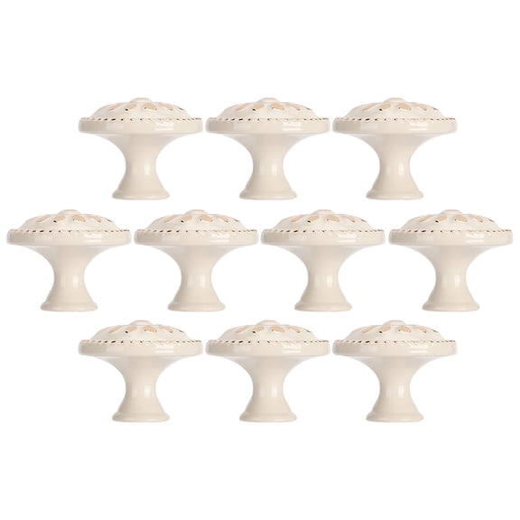 BIMZUC 10 Sets Round Door Pull Handles Simple Office Drawer Cabinet Universal Ivory White Large, 5.12 inches / 13 cm