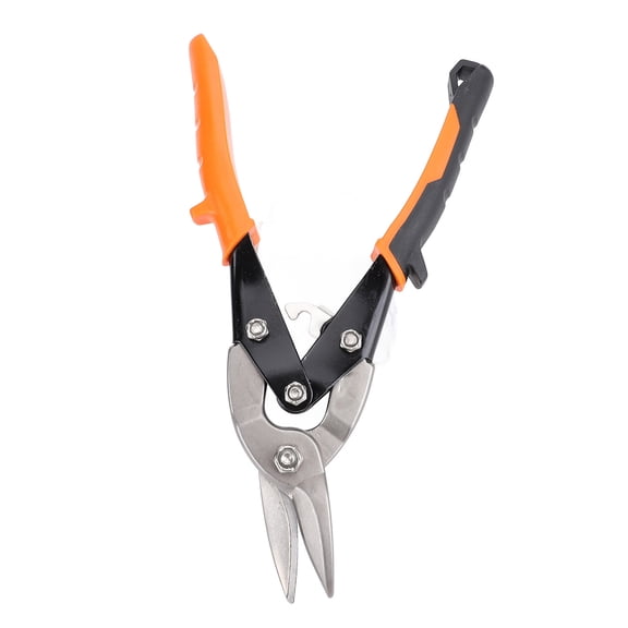 BIMZUC 10 inches / 25.4 cm Aviation Snip Cr V Steel Left Cut Industrial Sheet Metal Cutting Shears with Ergonomic Handle Safety Latch Heavy Duty Pliers