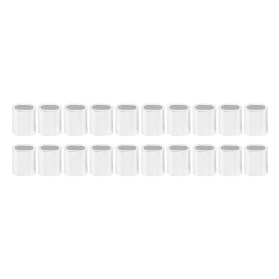 BIMZUC 100-Piece Oval 1-Hole Aluminum Ferrules for Steel Wire Rope Crimping, M4 Clamp Chucks, Heavy-Duty Hardware Joint Fasteners for Rigging