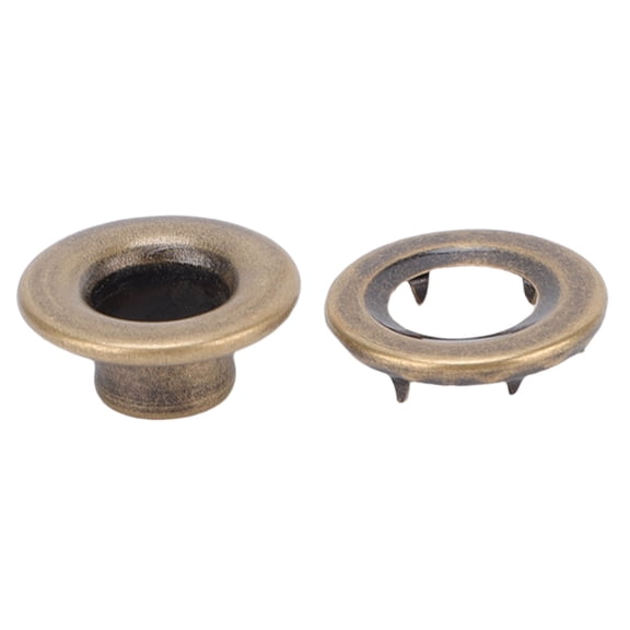 BIMZUC 100 Sets 8mm (0.31 inch) Copper Grommet Washer Set, Rustproof Metal Teethed Eyelets for Fabric Leather Clothes Shoes Hats Curtains, Bronze
