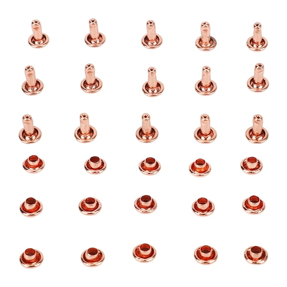 BIMZUC 100 Sets Metal Studs Rivets Rose Gold Luster Leather Rivets Belts 6x8mm (0.23x0.31 inches)