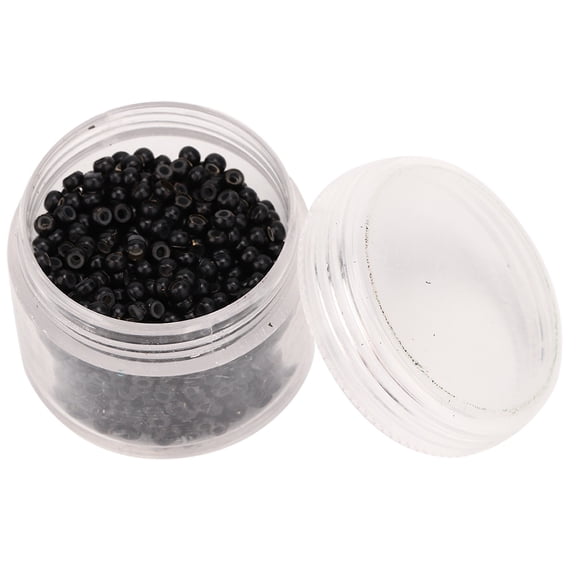 BIMZUC 1000pcs 3mm x 2mm Silicone Micro Links Rings Beads Hair Extension Tool, No Damage Lined Link Ring for All Hair Types, Professional Salon Hair Extensions Accessories for Women Men (Jet Black)
