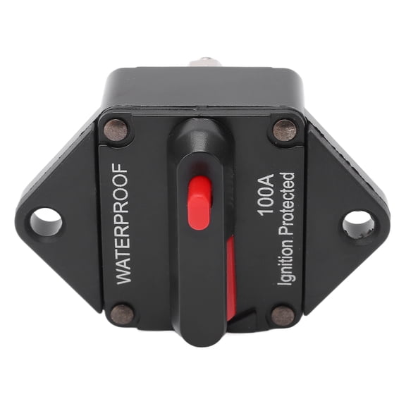 BIMZUC 100A DC 32V Circuit Breaker with Manual Reset Switch, Waterproof Audio Inline Fuse Block Overload Protector for Car Marine Boat Truck RV ATV, Size: 3.54 inches / 9 cm