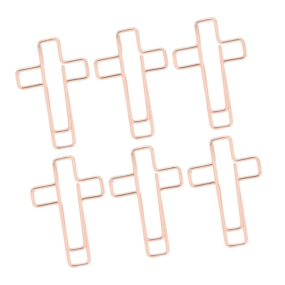 BIMZUC 100PCS Cross Paper Clips Rose Gold Metal Clamps for Document Note Sorting and Organizing (5.91 inches / 15.0 cm)