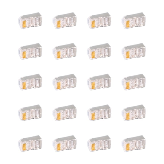 BIMZUC 100Pcs CAT6 RJ45 Metal Shielded Connector Safe Reliable Net Shielded RJ45 End Connector Kit - 5.51 inches / 14.00 cm Length