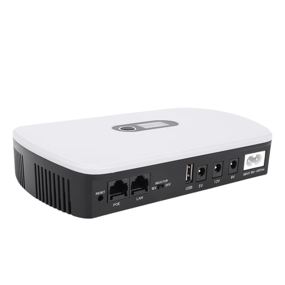BIMZUC 10400mAh Mini UPS Battery Backup Uninterruptible Power Supply for Router Camera, 18W Max Output 5V 9V 12V 15V 24V with US Plug, Multi-Output DC POE USB Ports, 1.10 lbs / 500g