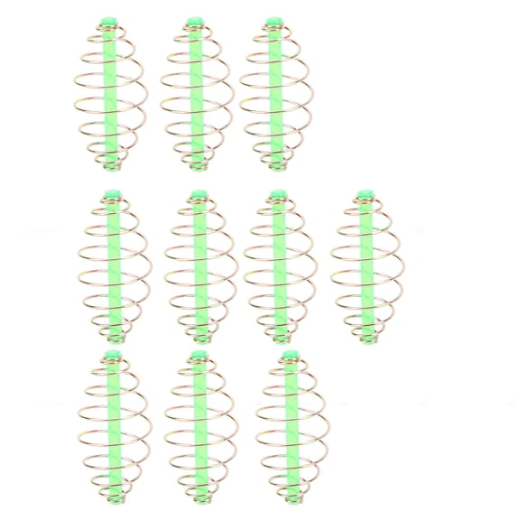 BIMZUC 10PC Spring Coil Inline Method Feeder Bait Thrower Metal Fishing Tackle for Carp Fishing Medium Size 4.33 inches / 11 cm