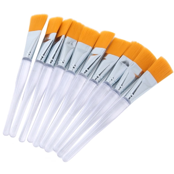 BIMZUC 10PCS Face Mask Brush Set Soft Applicator Brushes with Transparent Plastic Handle for Sleeping Mask, DIY Mud, Creams, Lotions, and Cosmetics Application (7.87 inches / 20 cm Length)