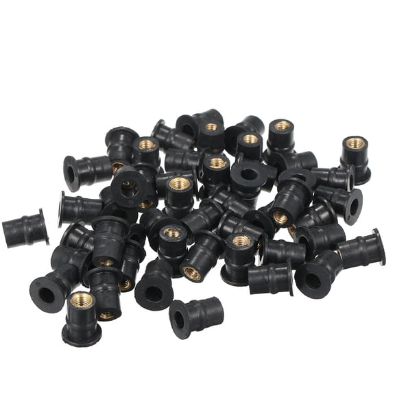 BIMZUC 10PCS M5 Rubber Well Nuts 5MM Metric Motorcycle Windshield Shaft Nut Replacement Kit