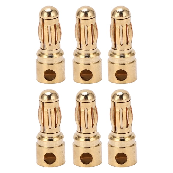 BIMZUC 10Pcs 3.5mm / 0.14in Pure Copper Gold Plated Banana Plug Connectors for Test Accessories