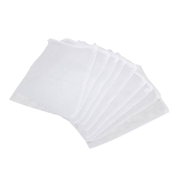 BIMZUC 10Pcs Aquarium Filter Media Bags with Zipper Reusable Fish Tank Fine Mesh Bags for Activated Carbon Ceramic Rings Peat Fiber (13.7 x 17.7 inches / 35 x 45 cm)