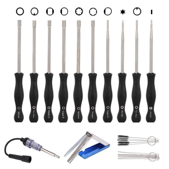 BIMZUC 10Pcs Carburetor Adjustment Tool Kit, Small Engine Carb Adjusting Screwdriver Set with Cleaning Brushes & Spark Tester, Universal Fit (8.66 inches / 22 cm)
