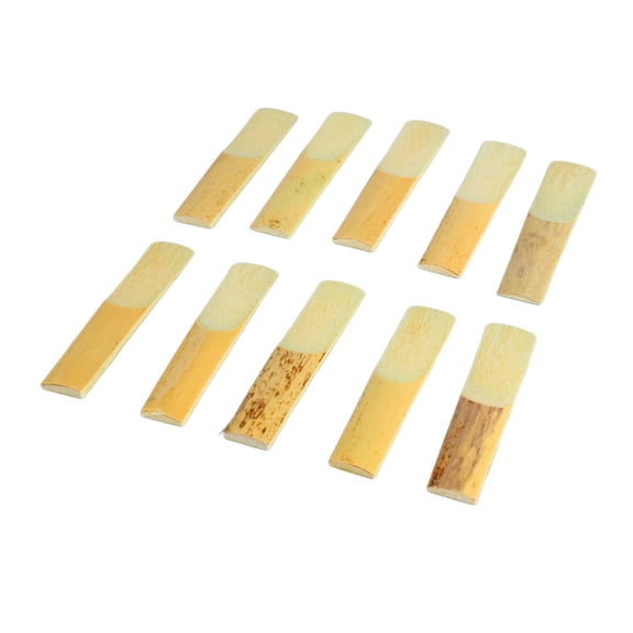 BIMZUC 10Pcs Eb Clarinet Reeds Set Strength 2.5 Wood Color Professional Woodwind Accessories
