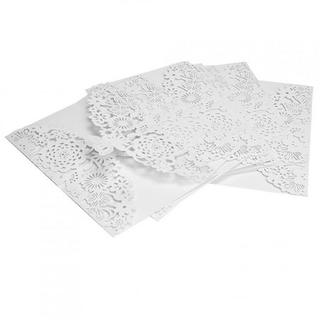 BIMZUC 10Pcs European Style Carved Personalized Business Wedding Invitation Cards Party Supplies with Elegant Butterfly Pattern Design for Special Occasions and Announcements