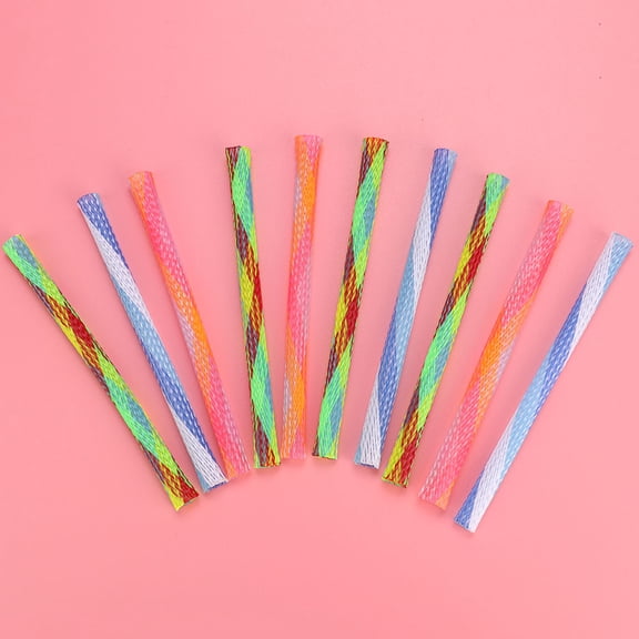 BIMZUC 10Pcs Freely Folding Spring Shape MultiColor Cat Bouncing Toy Good Elasticity Pet Playing Toy 5.11 in / 13 cm