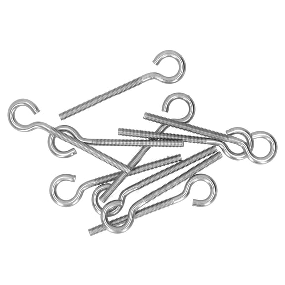 BIMZUC 10Pcs M6 Ring Bolt 304 Stainless Steel Sunshade Net Thread Ring Screw Hook Hardware Fittings For Greenhouse Supplies Assorted Pieces Rust Resistant 3.9 inches / 10 cm
