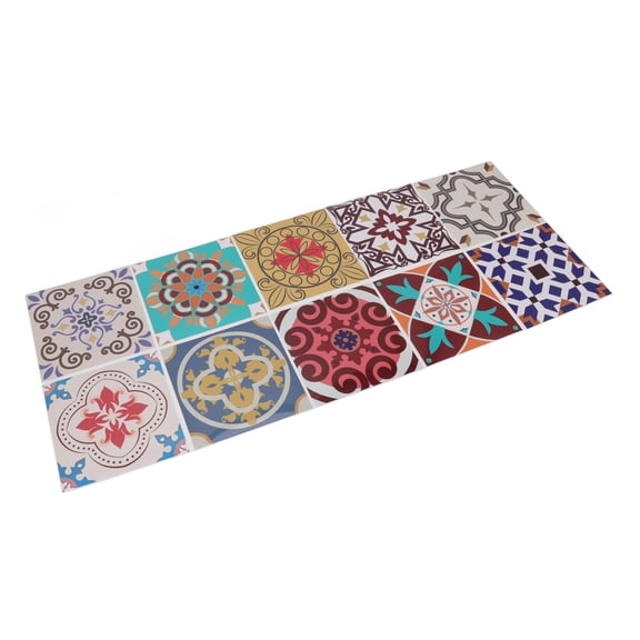 BIMZUC 10Pcs Moroccan Style Peel and Stick Tile Stickers 5.9x5.9in / 15x15cm Waterproof PVC Wall Decals for Kitchen Stairs Backsplash