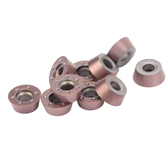 BIMZUC 10Pcs Round Turning Inserts Indexable Coated Carbide Milling Tools for CNC Steel Machining and Finishing Operations Diameter 12mm / 0.47 inches Bronze Color Heavy Duty