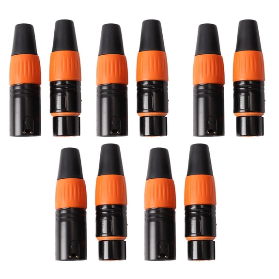 BIMZUC 10Pcs XLR Balanced Adapter 3 Pin 5 Male 5 Female Gold Plated XLR Plug Set Premium Audio Connector System for Professional Studio and Live Sound Setups [cite: 12]