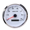 thumbnail image 1 of BIMZUC 110mm 4-3/8in Universal Tachometer Gauge 7000 RPM with Hour Meter & 7 Color Backlight, Marine Boat RPM Gauge for Car Yacht RV Truck, 9-32V DC, White Dial Silver Bezel, 1 of 9