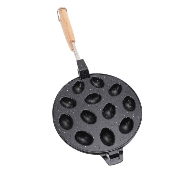 BIMZUC 12Hole Walnut Cookie & Egg Waffle Maker AntiStick Aluminum Alloy Oval Pan for Cakes, Pastries & Snacks 6.3"x16.1"