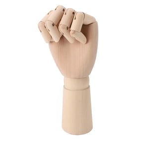 BIMZUC 12 Inch Wooden Articulated Model Flexible Artist Drawing Mannequin Figure for Sketch Painting Desktop Decoration Male Left Hand (22 cm / 8.6 in)