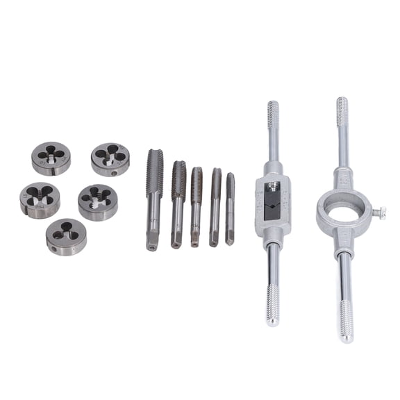 BIMZUC 12-Piece Drill Tap and Die Wrench Set, High Speed Steel Manual Thread Tapping Tool Kit, M6 to M12 Metric Sizes for Home DIY, Vehicle and Furniture Repair Maintenance (10.2 inches / 26 cm)