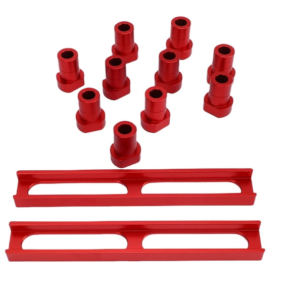BIMZUC 12-Piece Red Aluminum Alloy Bench Dogs, 20mm (0.79 inches) Non-Slip Woodworking Workbench Stops with 2 Bases