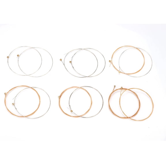 BIMZUC 12 Pieces Acoustic Guitar Strings Replacement Set, High Quality Copper and Steel Rustproof Folk Guitar String Accessories for Beginners and Professionals, Multicolor