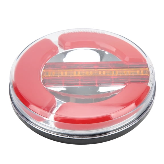 BIMZUC 12 to 24V LED Trailer Tail Light Chrome Plated Round IP67 Waterproof 3000k Transparent Red Housing for Truck Boat Yacht