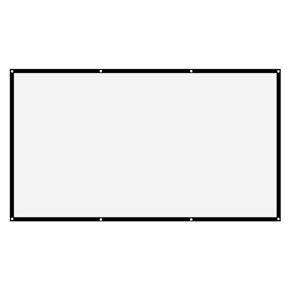 BIMZUC 120 inches / 304.8 cm 16:9 Thicken Portable Non Crease Soft White Polyester Projector Curtain Projection Screen with Wall Mount Hooks for Epic Home Theater and Outdoor Cinema