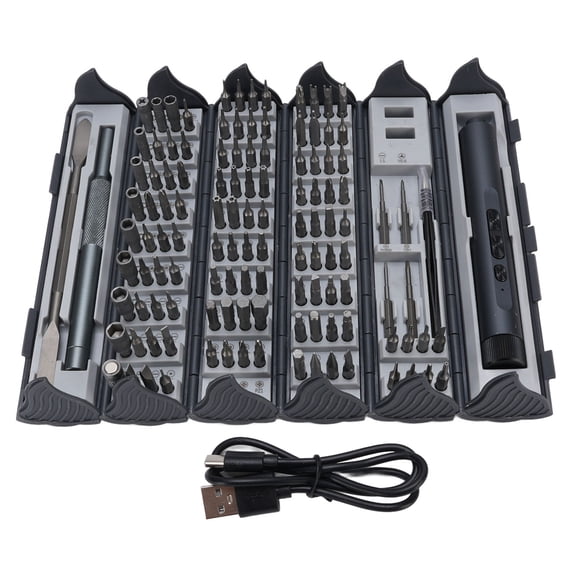 BIMZUC 124 in 1 Electric Screwdriver Set, Cordless Rechargeable Precision Repair Tool Kit with Storage Box, Li-Ion Battery Powered, Ideal for Electronics Phone PC Laptop Camera, 7.08 in / 18 cm