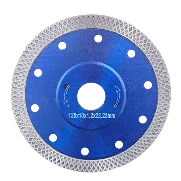 BIMZUC 125mm / 5 Inches Diamond Sawblade with Mesh Texture Design Premium Ceramic Marble Cutting Disc for Angle Grinding Machine, Blue