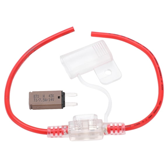 BIMZUC 12AWG Inline Fuse Holder Transparent Waterproof with Automatic Reset Circuit Breaker 32V 7.5A for Car Yacht RV Truck Automotive Replacement Parts