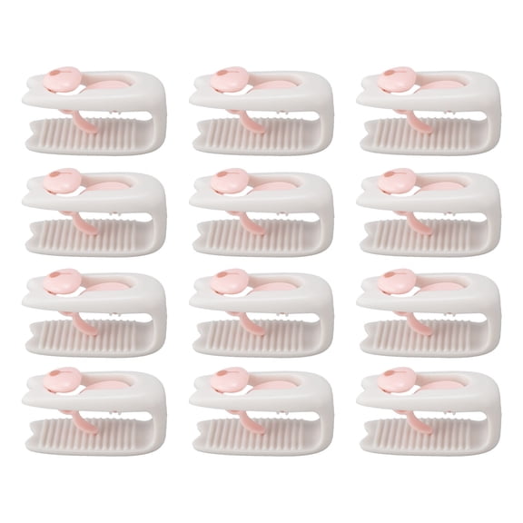 BIMZUC 12PCS Duvet Clips for Bedding, Prevent Shifting Comforter Fasteners, Durable Plastic Clamp for Down Quilt, Blanket, and Bed Sheet Stability, Keep Your Bed Neat and Comfortable, Clean White