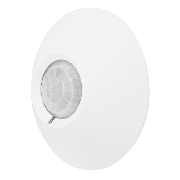 BIMZUC 12V Wired Indoor Top Mounted 360 Degree Passive Infrared Motion Detection Sensor Alarm, Ceiling Mount Security Motion Detector, 10.00 inches / 25.4 cm Width, White