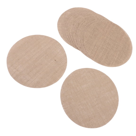 BIMZUC 13 Pcs Burlap Placemats 12 Inches Round Rustic Jute Table Mats for Rural Wedding Farmhouse Gatherings Everyday Dining