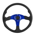 thumbnail image 1 of BIMZUC 14 inch / 350 mm Deep Dish 6 Bolts Racing Sport Steering Wheel, Blue PU Leather & Aluminum Alloy Universal Modified Accessory for Car Interior, 1 of 9