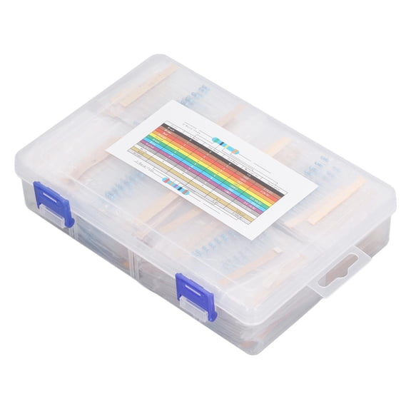 BIMZUC 1450 Pcs Resistor Kit 1/4W 1 Ohm To 1M Ohm Metal Film Resistors Assortment Kit for Electronic Industry Audio and DIY Projects, 9.45 inches / 24 cm