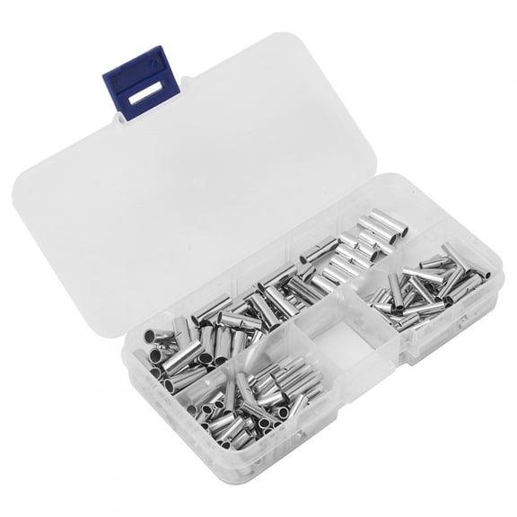 BIMZUC 150 Piece Bare Non Insulated Butt Connector Splice Wire Terminal Kit, High Frequency Copper Tin Plated Electrical Crimp Terminals for Cable Splicing (13 cm / 5.1 inches, 141 g / 4.97 oz)