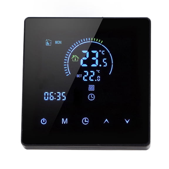 BIMZUC 16A Digital WiFi Smart Thermostat LCD Display Programmable Electric Heating Home Office AC 90V-240V Black 1.6x3.4 in / 41x86 mm