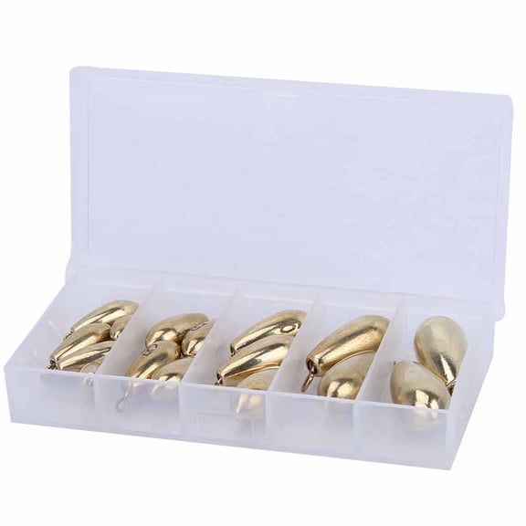 BIMZUC 16pcs/Box Outdoor Fishing Copper Bullet Sinkers Weights Anglers Tackle Accessory for Bass Trout Freshwater Saltwater Fishing, Superior Sensitivity, 3.94 inches / 10.00 cm