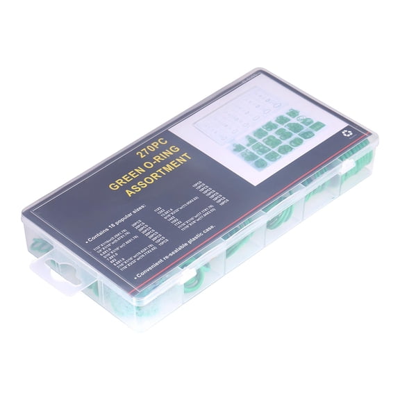 BIMZUC 18Size 270Piece ORing Kit HighGrade HNBR AirConditioning Replacement for Cars & Trucks, Resealable Case, -45C to 165C