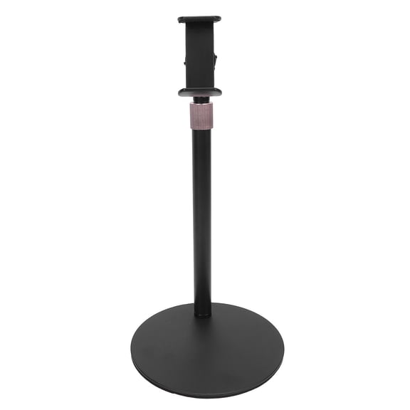 BIMZUC 180 MultiAngle Adjustable Phone Stand Telescopic Height, 360 Rotating Clip, Lightweight Aluminum Desk Holder, Black