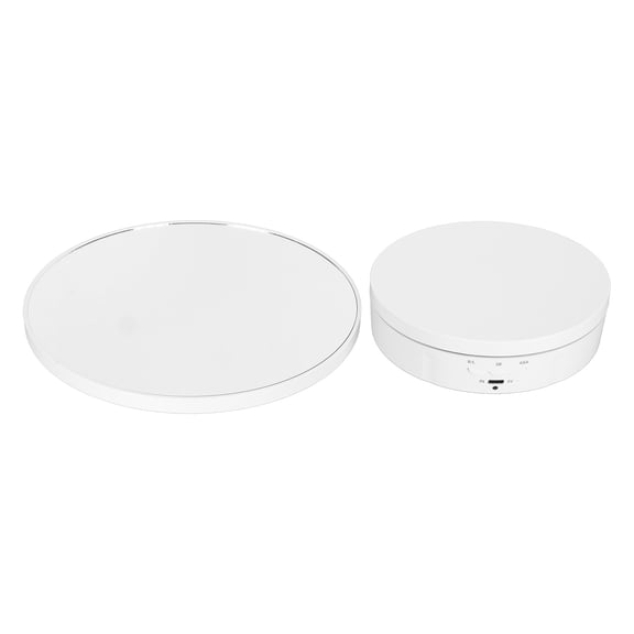 BIMZUC 2 in 1 Automatic 360 Degree Rotating Electric Display Stand Turntable with Remote Control for Photography Product Jewelry White 9.45 inches / 24 cm